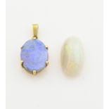 Gold pendant opal and an opal