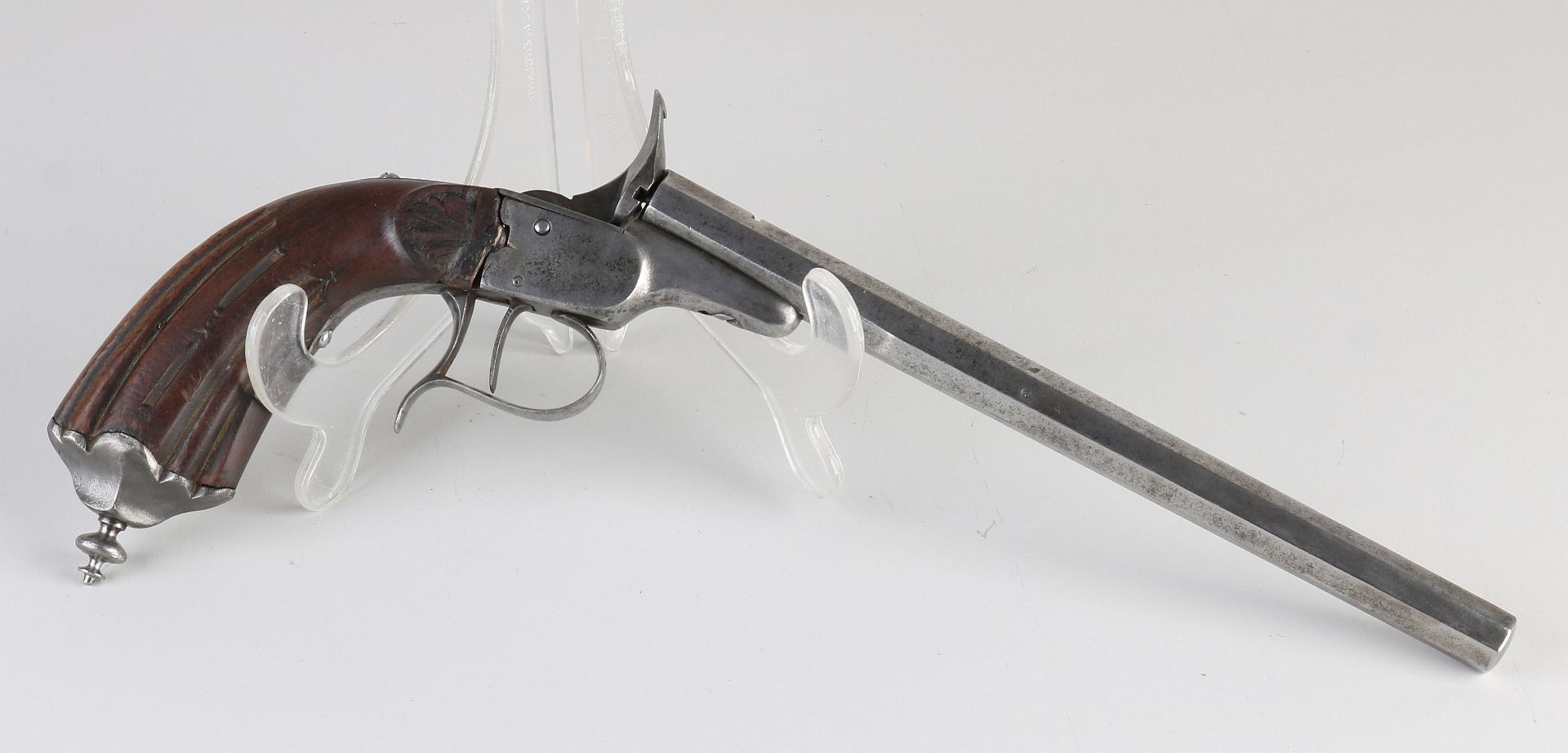 Antique rimfire pistol, L 31 cm.