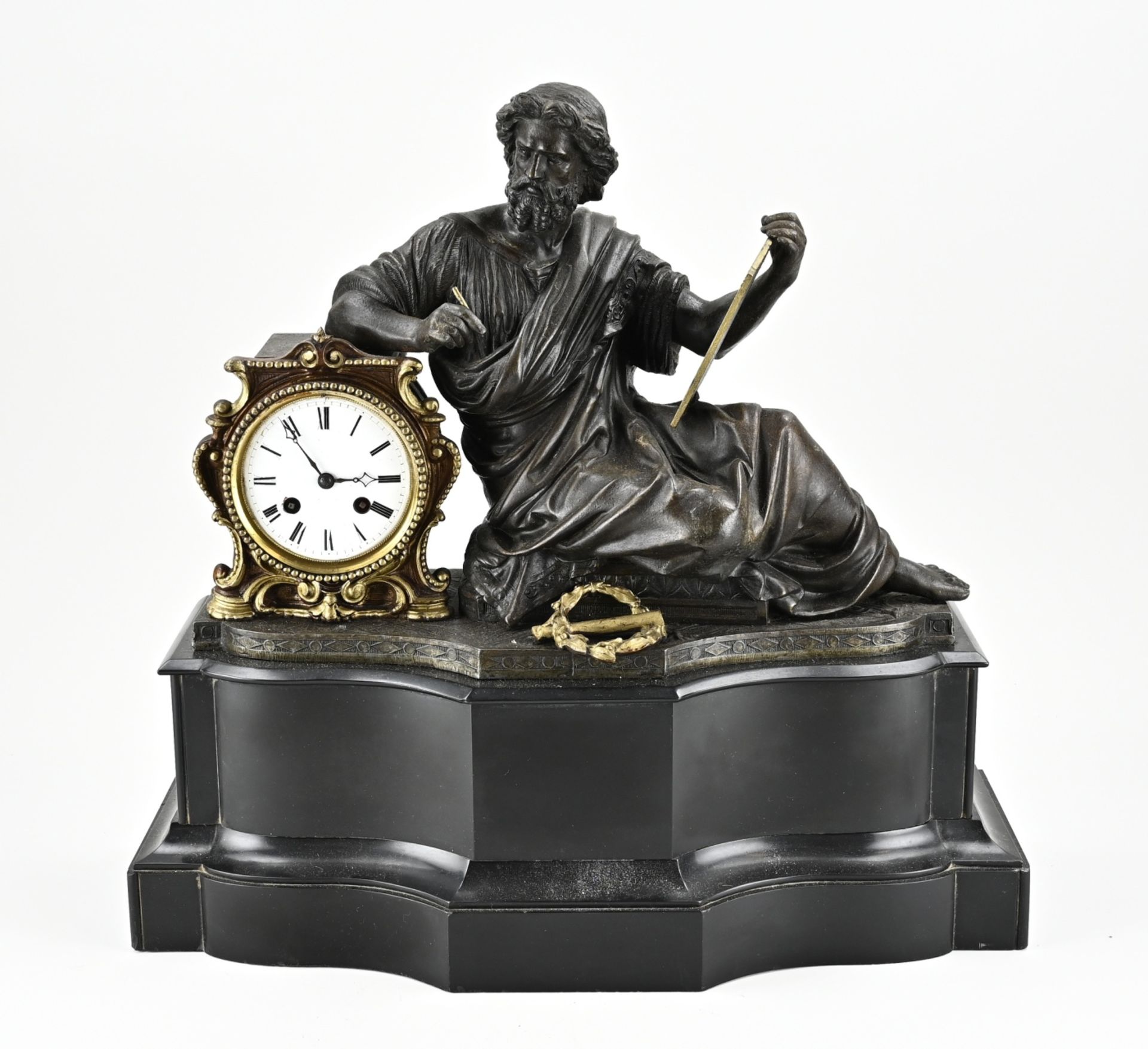 Marble mantel clock, 1860