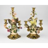 2x Antique candlestick, H 38 cm.