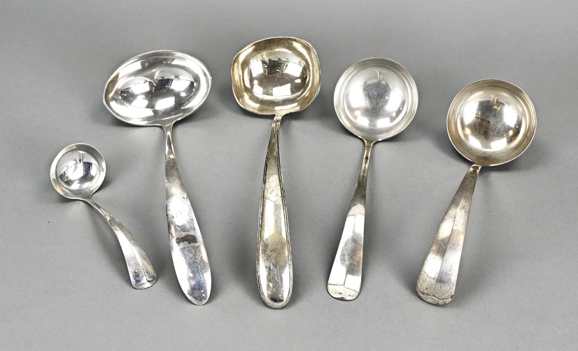 Lot of silver soup spoons