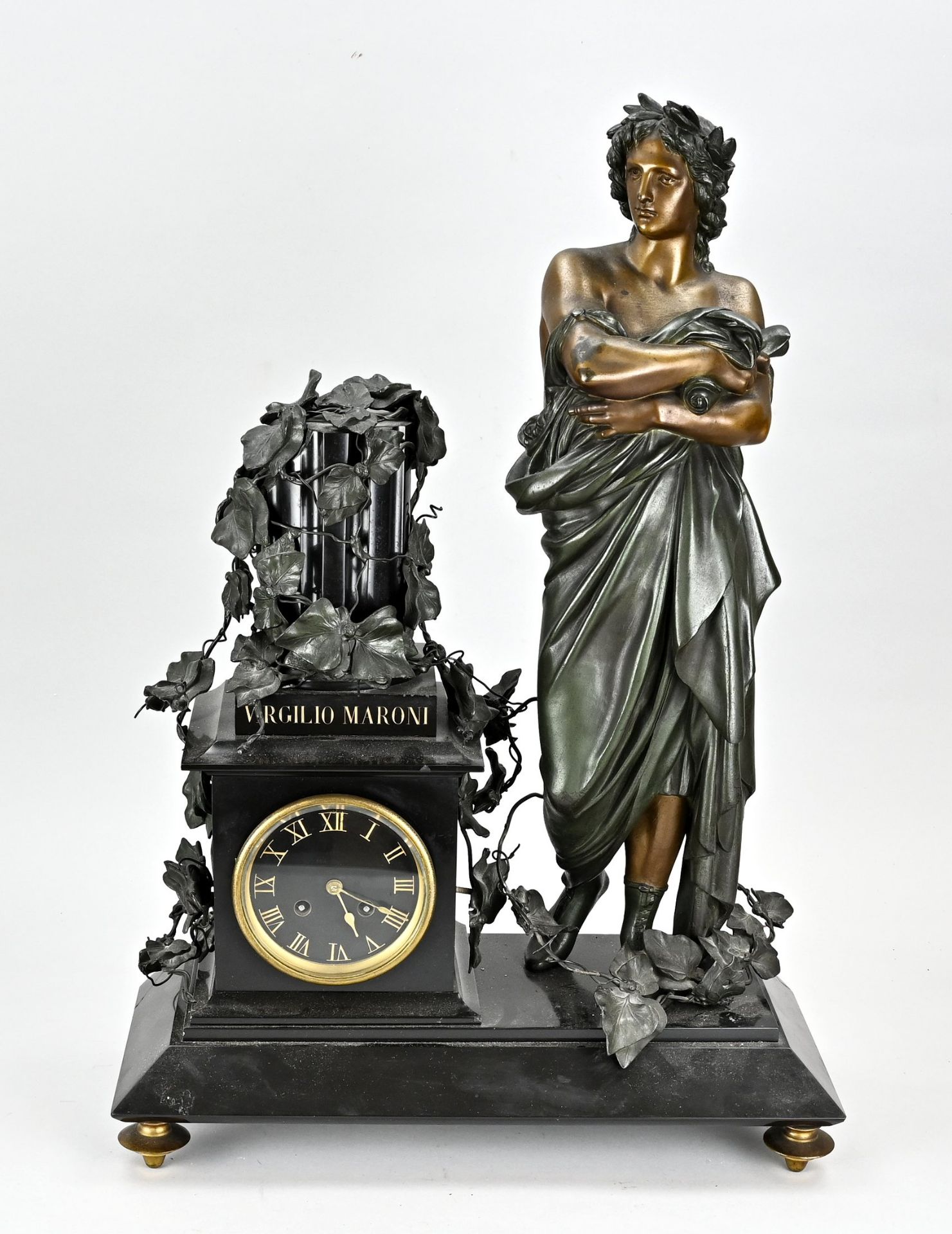 French marble mantel clock, 1880