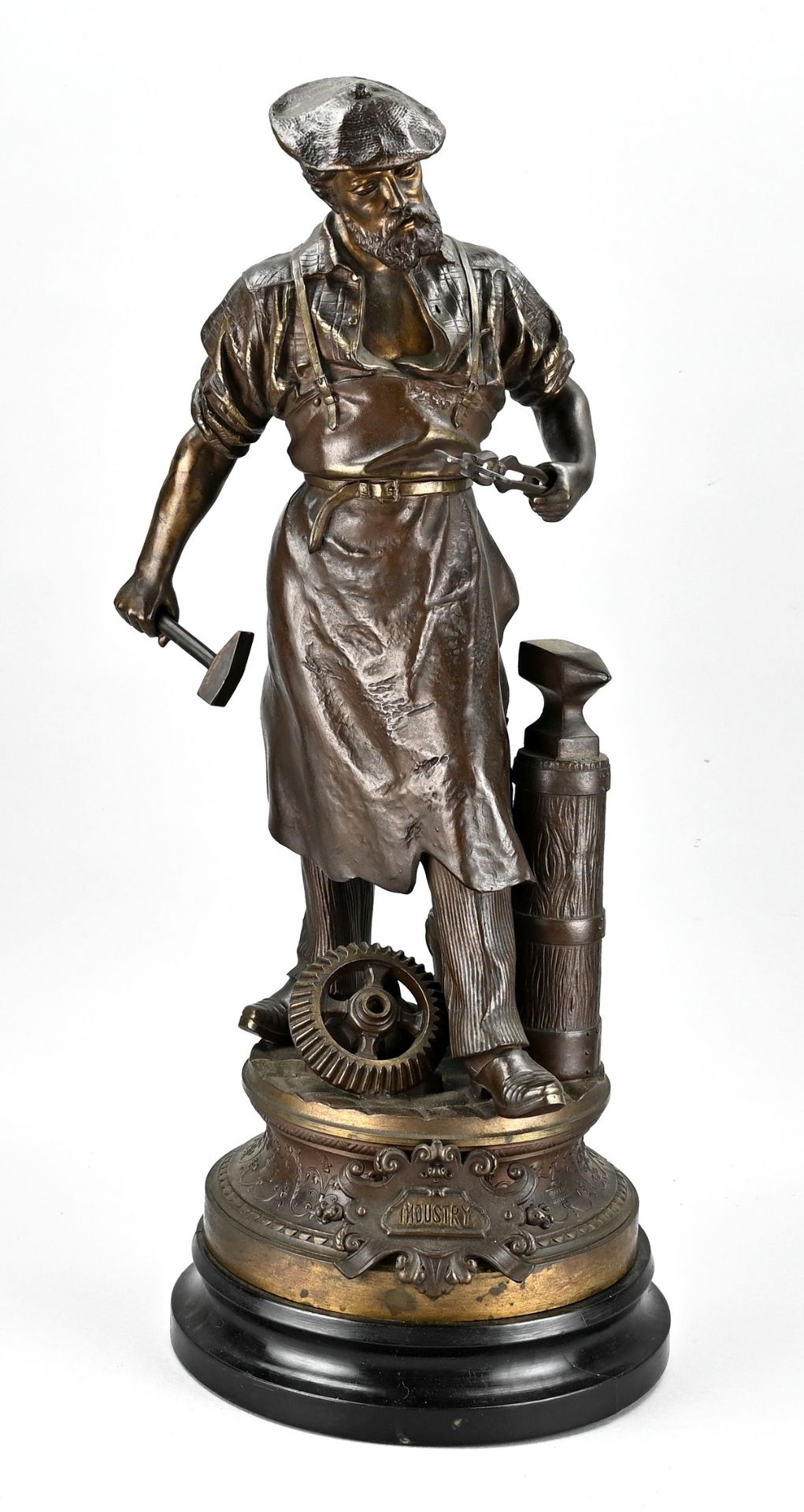 French statue, Blacksmith at anvil