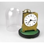 English bracket clock under bell jar