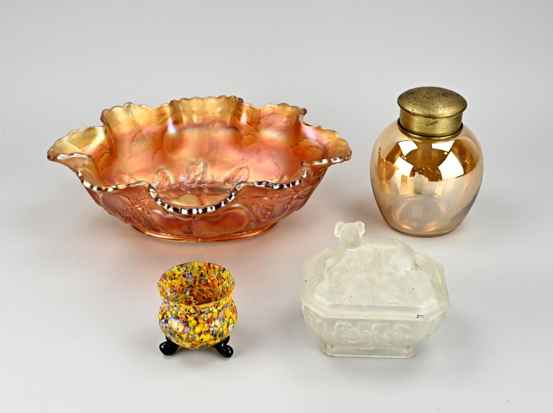 Four pieces of antique glassware
