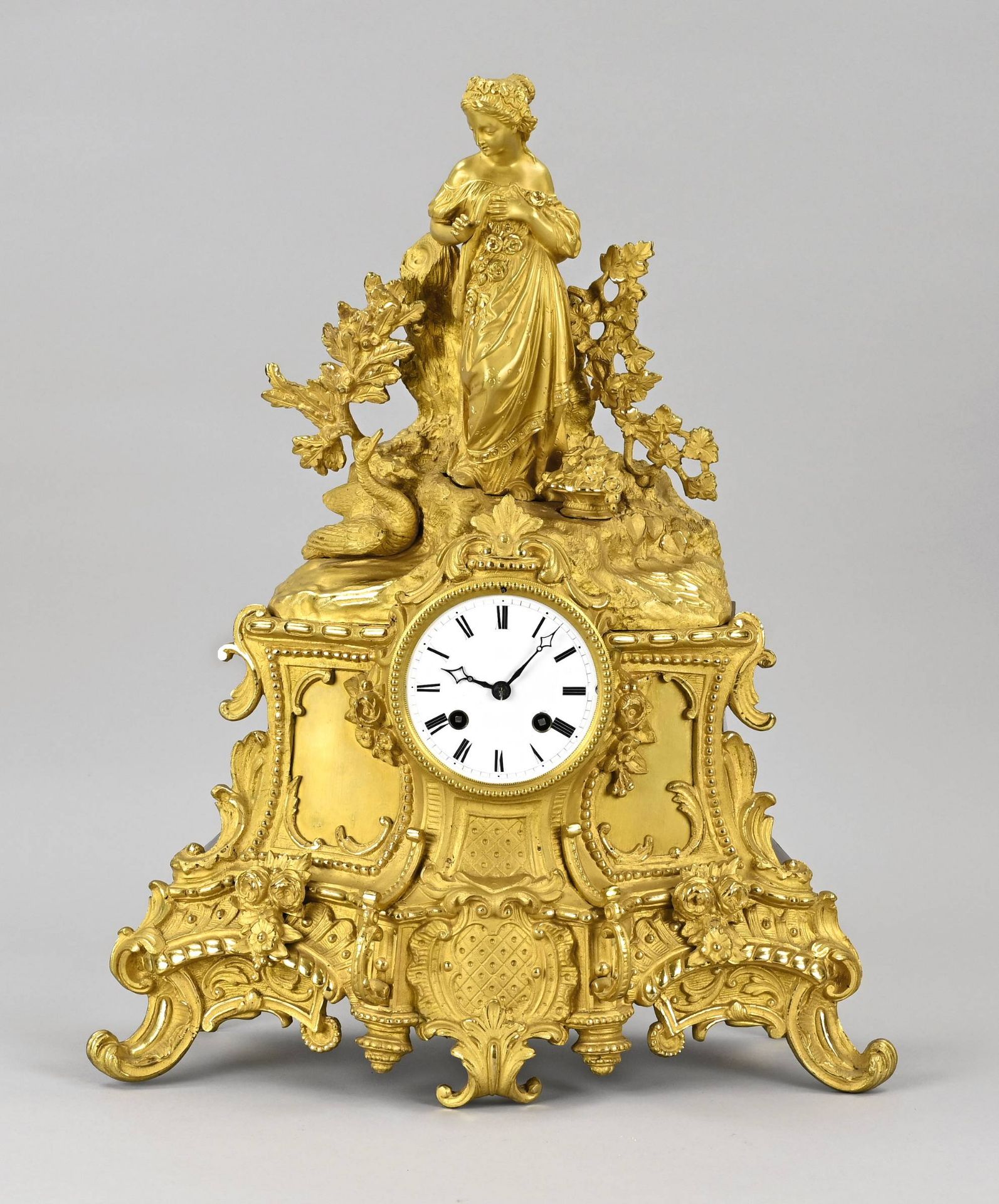 French gold-plated mantel clock