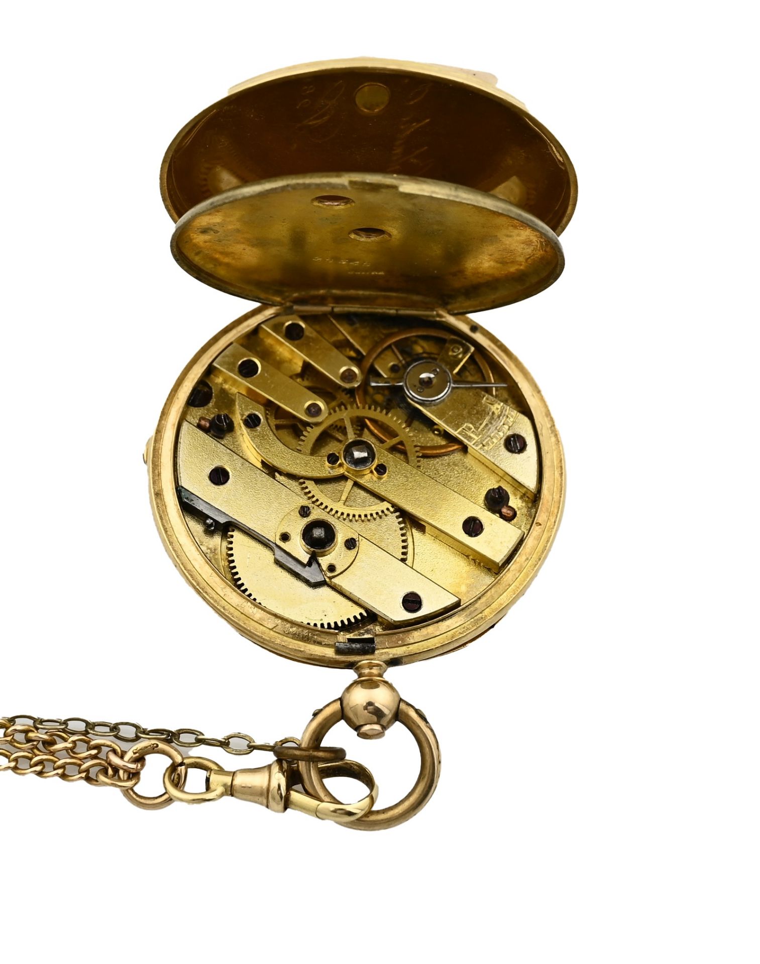 Gold pocket watch with gold chain - Bild 2 aus 2