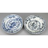 Two Chinese Ming dishes Ø 40 cm.