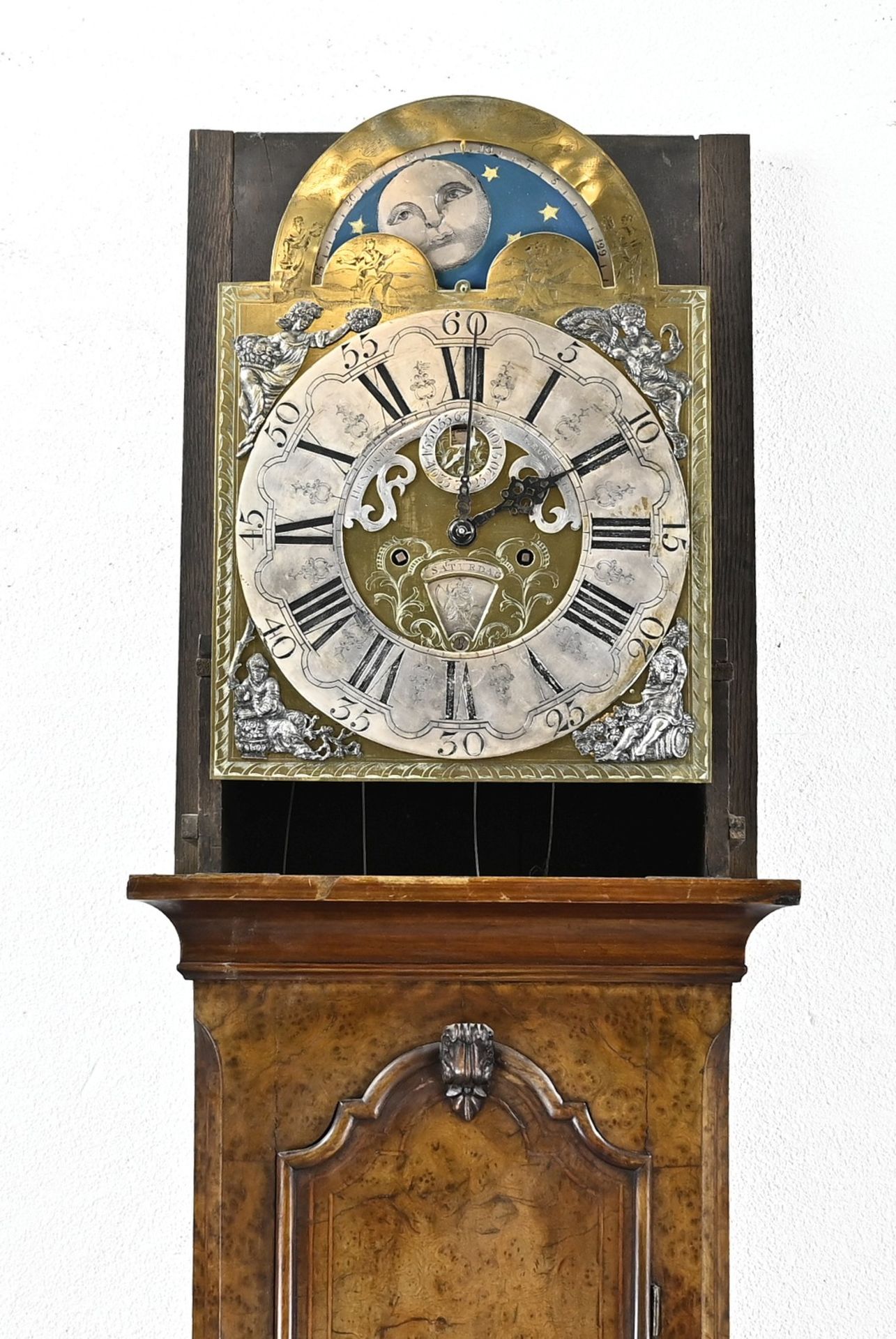 18th century grandfather clock, 1740 - Image 2 of 3