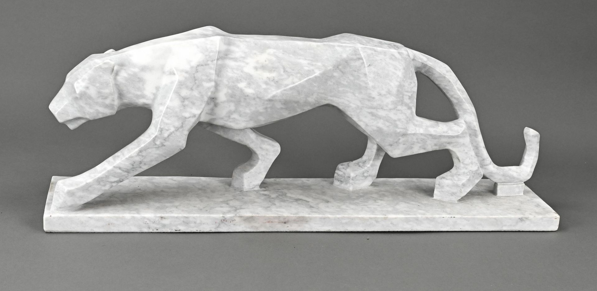 Large marble panther - Image 2 of 2