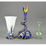 Three antique glass vases