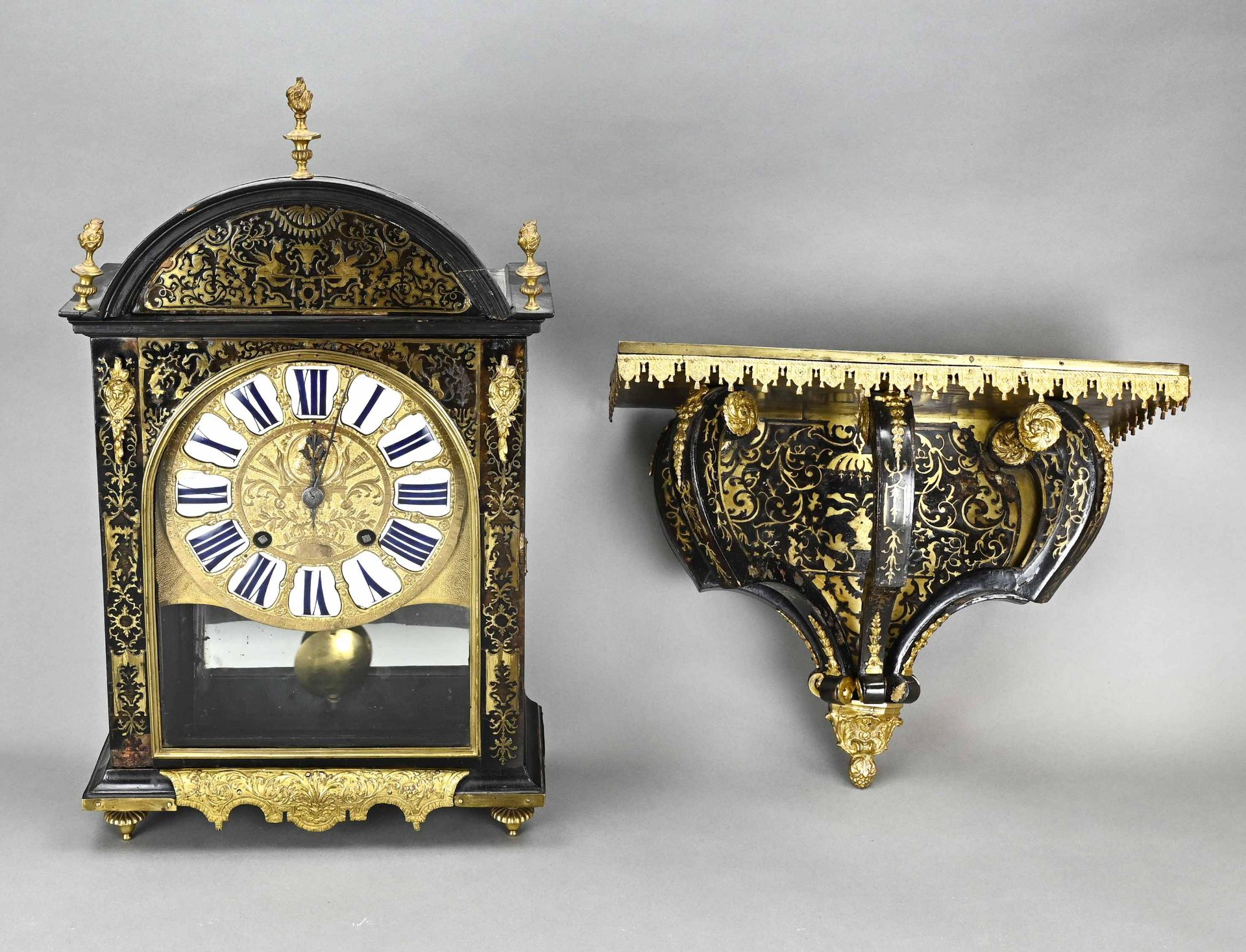 French boulle clock on console (religious), 1700