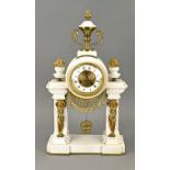 French Carrara mantel clock, 1880