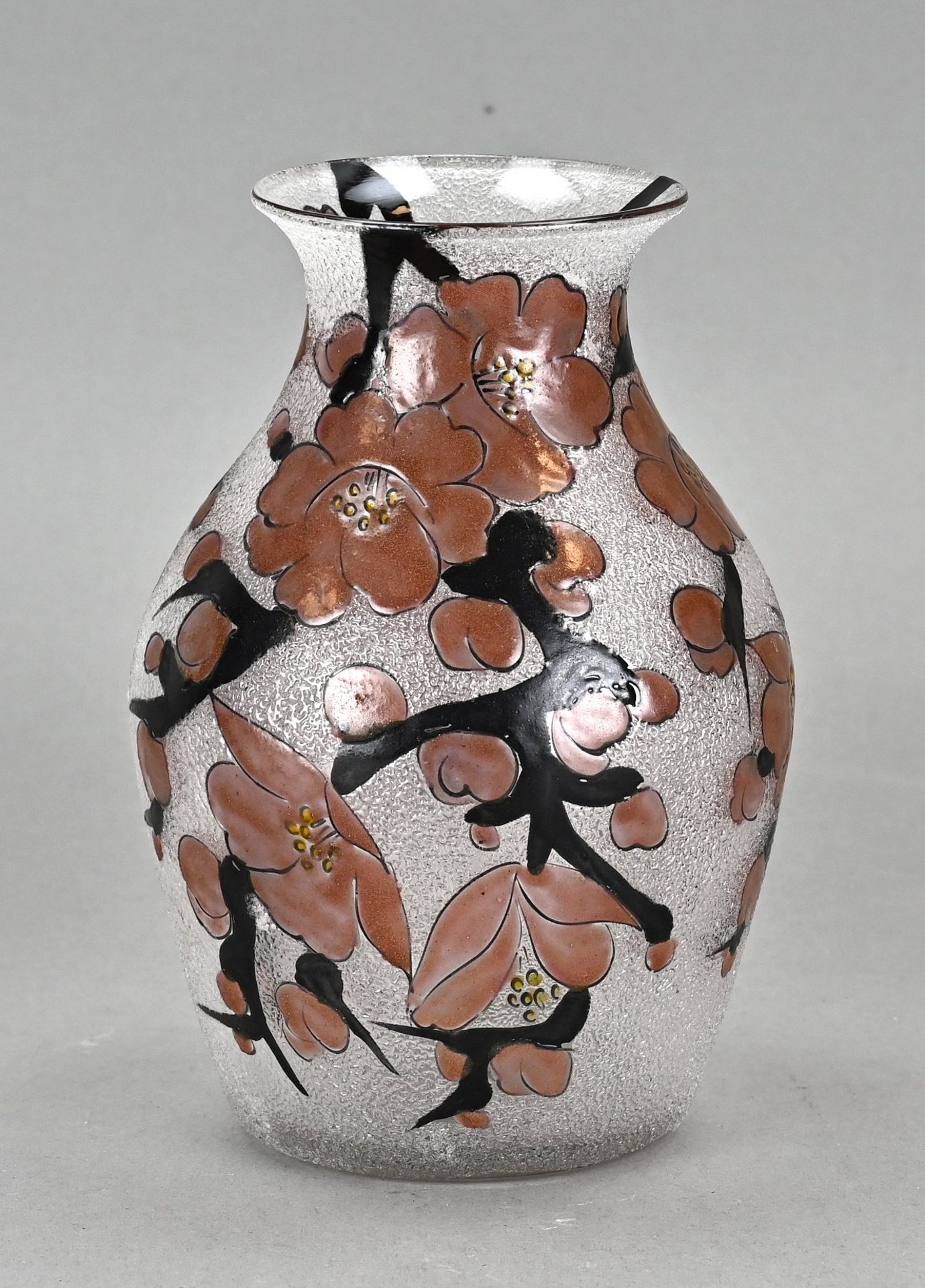 A. Mazoyer glass vase, H 17.8 cm.