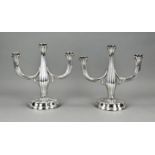 Set of silver candlesticks, 3 arms