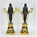 Two exclusive empire candlesticks, H 60 cm.