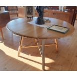 Ercol Oval Drop Leaf Dining Table, Product Number 377. Extends to 48 inches x 44 inches.