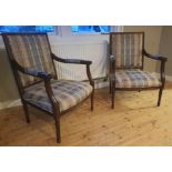 Pair of Quality Edwardian Upholstered Fireside Chairs measuring 34 inches x 30 inches