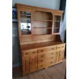 Light Oak Kitchen Dresser of Large Proportions, measuring 84 inches in height x 72 inches wide