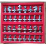 Ajedrez Napoleonic Metal Large Chess Set, in original box, complete