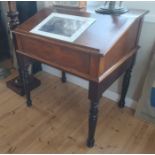 Victorian Oak Writing Desk with Hinged Lid