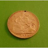 Full 22ct Gold Sovereign dated 1894, Victoria old head, stamped with M for Melbourne Mint