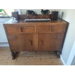 Oak Art Deco Sideboard, two drawers and two cupboards