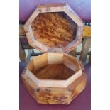 Inlaid Octagonal Walnut and Mother of Pearl Jewellery Box