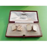 A Pair of Decorated 9ct Gold Cufflinks, weight 10.5g, in original box. FREE UK MAINLAND POSTAGE