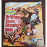 Very rare Dr Who's Space Adventure Book by Wall's Ice Cream, plus a collection of badges