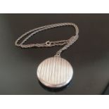 Silver Mirror Pendant on Silver Chain marked C&C 925