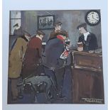 Malcolm Teasedale, Signed, Framed and Glazed Gouache Painting titled "A Canny Pint"