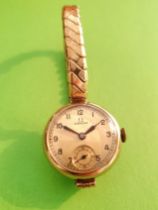 9ct Gold Ladies Vintage Omega Watch with Stainless Steel Expanding Strap. FREE MAINLAND UK POSTAGE