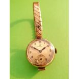 9ct Gold Ladies Vintage Omega Watch with Stainless Steel Expanding Strap. FREE MAINLAND UK POSTAGE