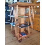 Pine Revolving Bookcase of Large Proportions, measuring 26 inches square x 50 inches height
