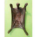 After Russell & Erwin (1839-1902) Art Nouveau Metal Devil Card Tray, size is 4 inches x 6 inches