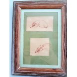 Norman Orr framed sketches of hedgehog & badger