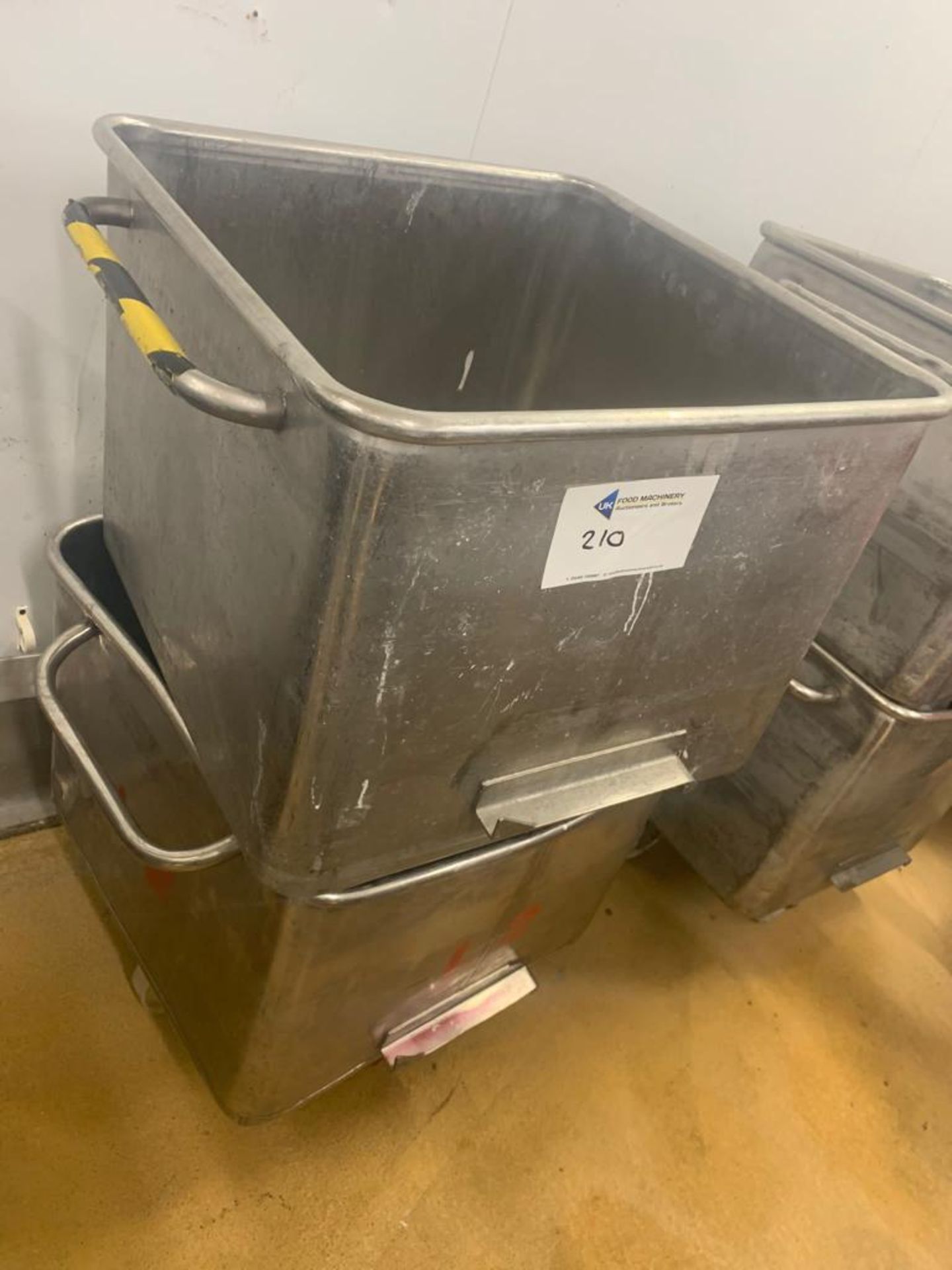 2 X STAINLESS STEEL TOTE BINS