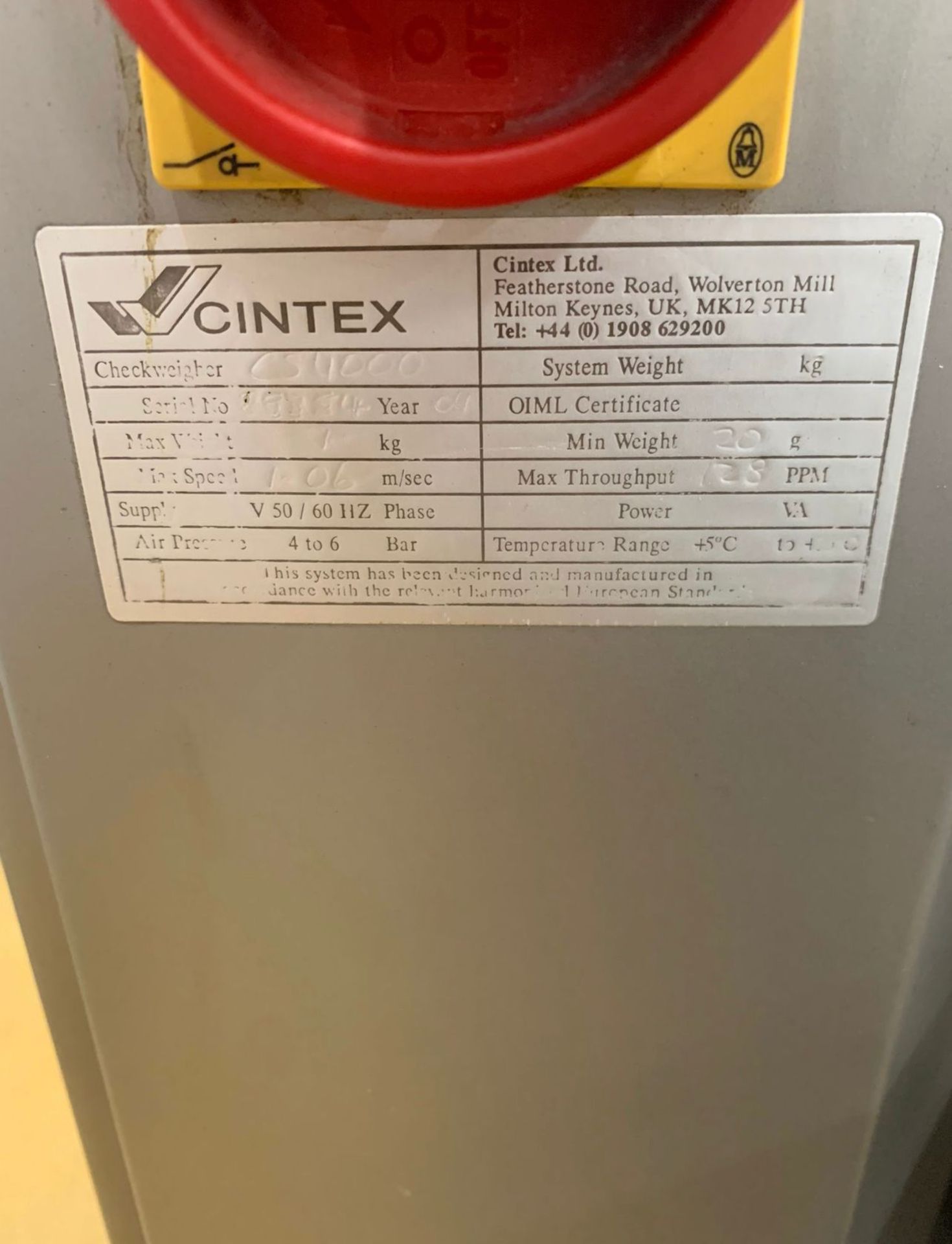 CINTEX CHECKWEIGHER - Image 4 of 5