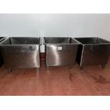 3 X STAINLESS STEEL BINS