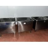 3 X STAINLESS STEEL BINS