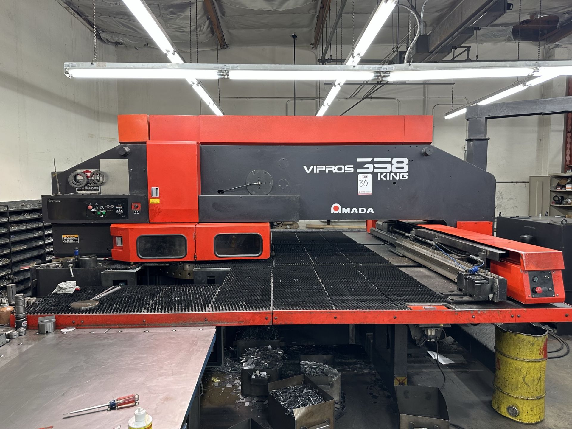 1996 AMADA VIPROS 358 KING TURRET PUNCH PRESS, 30-TON, 58-STATION, 50" X 157" SHEET SIZE, THICK