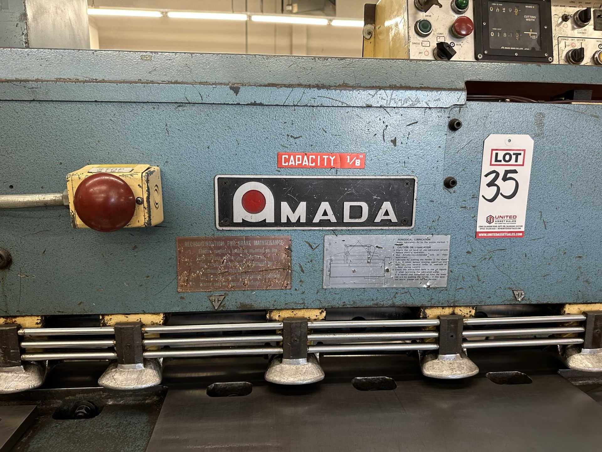 AMADA SHEAR, MODEL M-1232, 1/8" X 4' CAPACITY, 27" SQUARING ARM, S/N 1230914 - Image 6 of 8