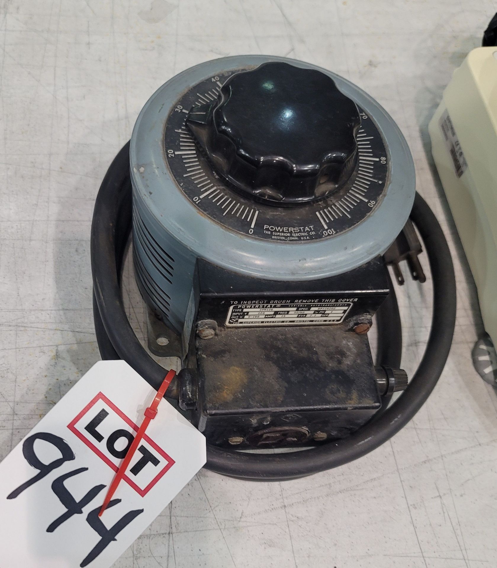 POWERSTAT VARIABLE AUTOTRANSFORMER, TYPE 3PN126, (BUILDING 3)