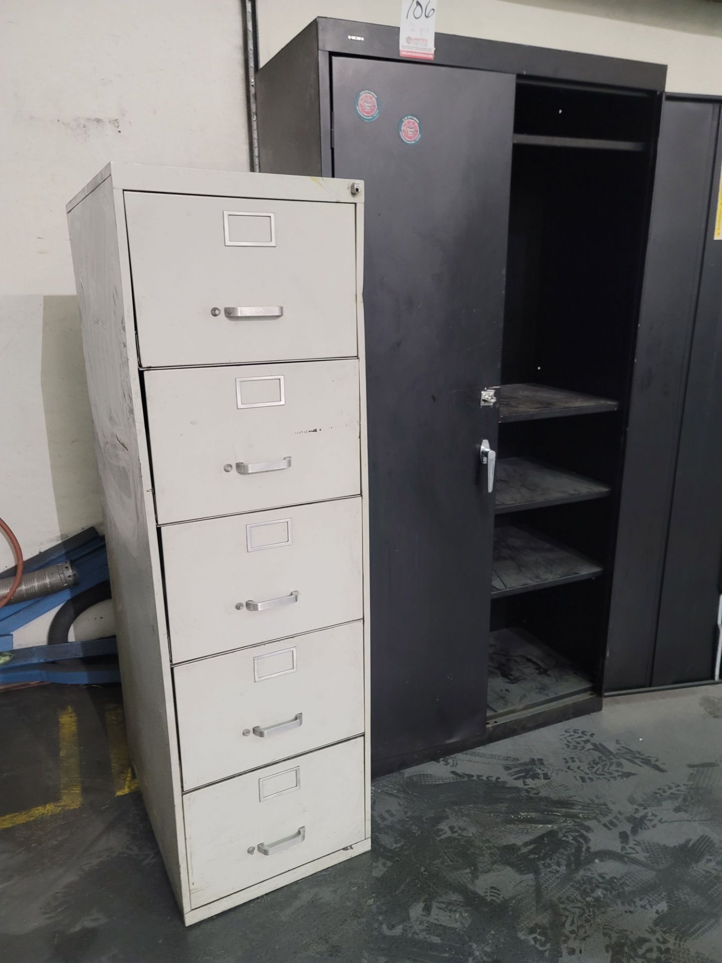LOT - (1) DOOR STORAGE CABINET AND (1) 5-DRAWER FILE CABINET, (BUILDING 10 SOUTH) - Image 2 of 2