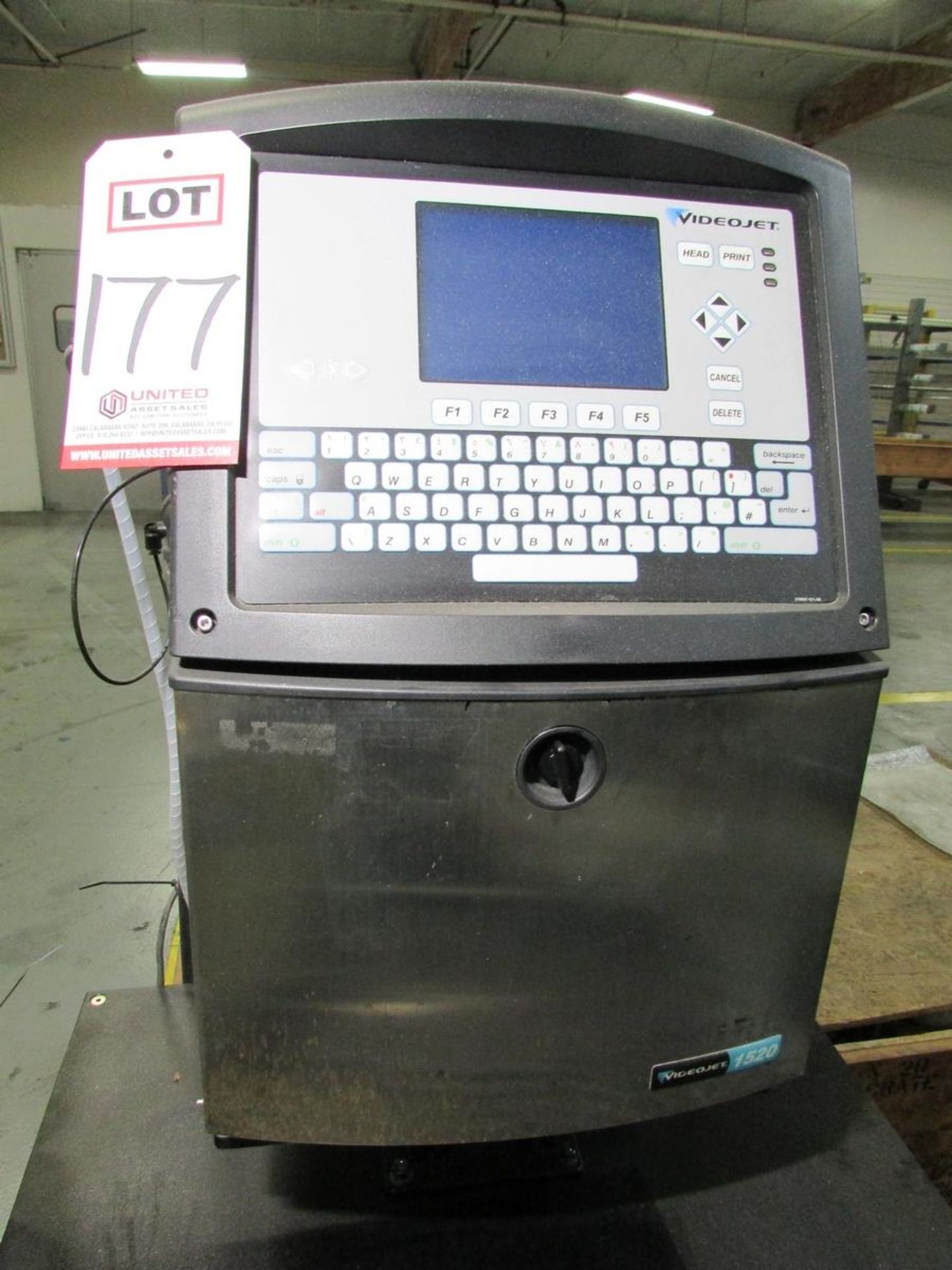 VIDEOJET INK JET CODING MACHINE, MODEL 1520, W/ PRINT HEAD, STEALTH TOUCH MONITOR, AUTOMATION PLUS - Image 3 of 10
