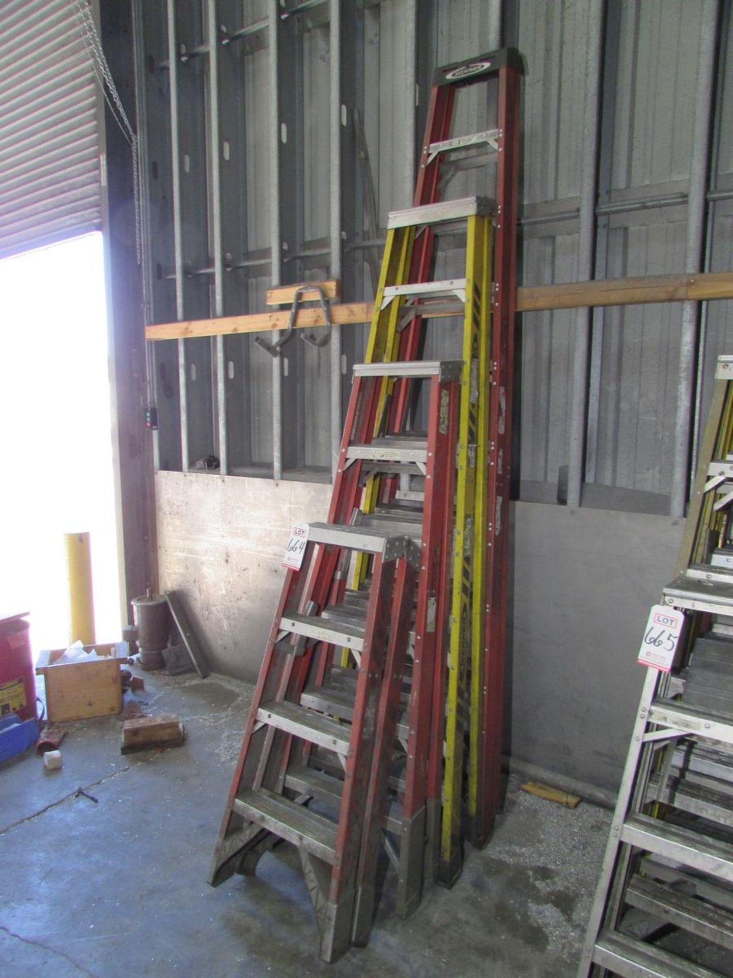 LOT - (4) FIBERGLASS A-FRAME LADDERS: (1) 10', (1) 8', (1) 6', (1) 4' - Image 2 of 3