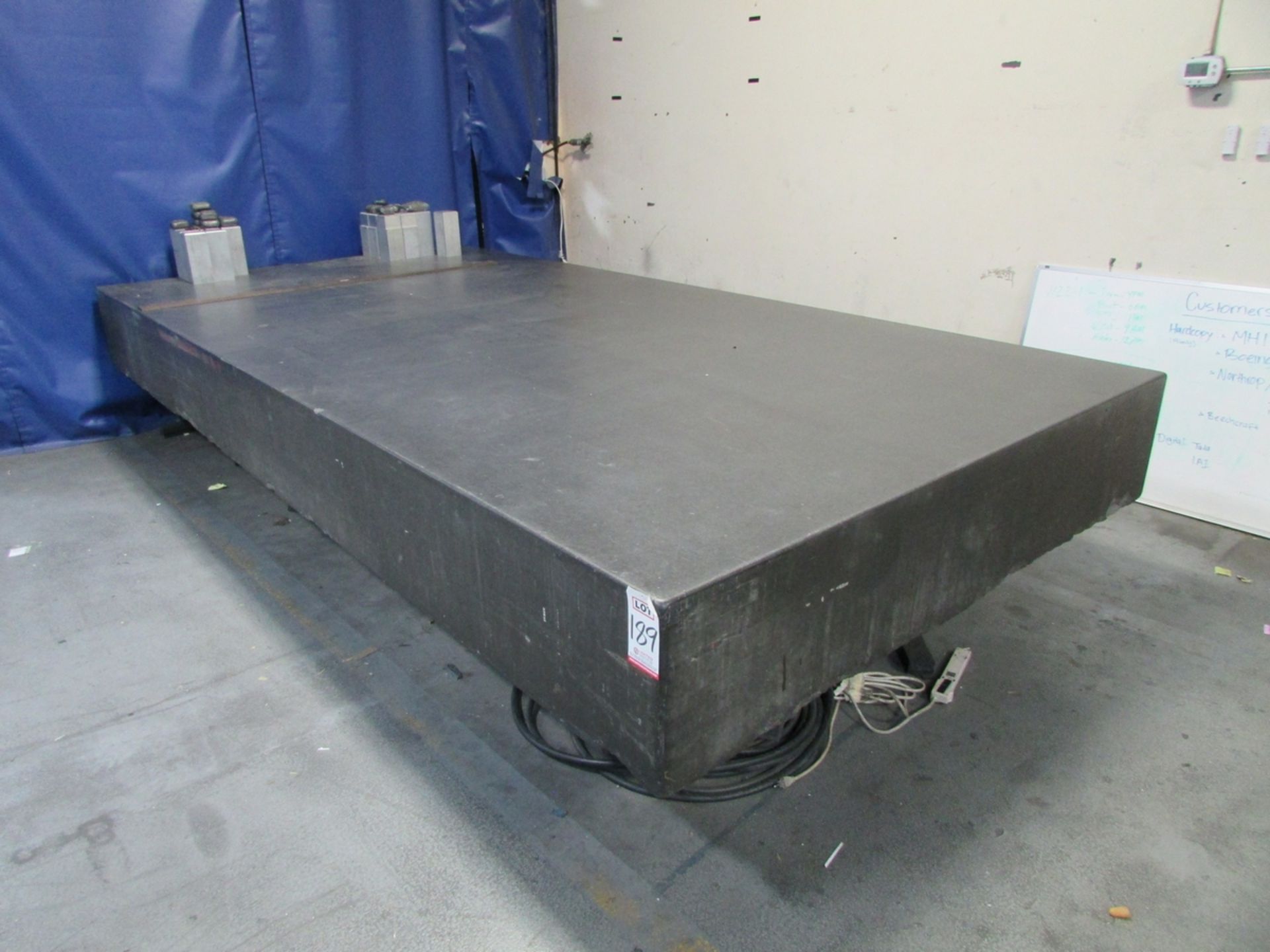 GRANITE SURFACE TABLE, 14' X 7' X 16-3/4", (DELAYED PICKUP UNTIL APRIL 30, 2023)