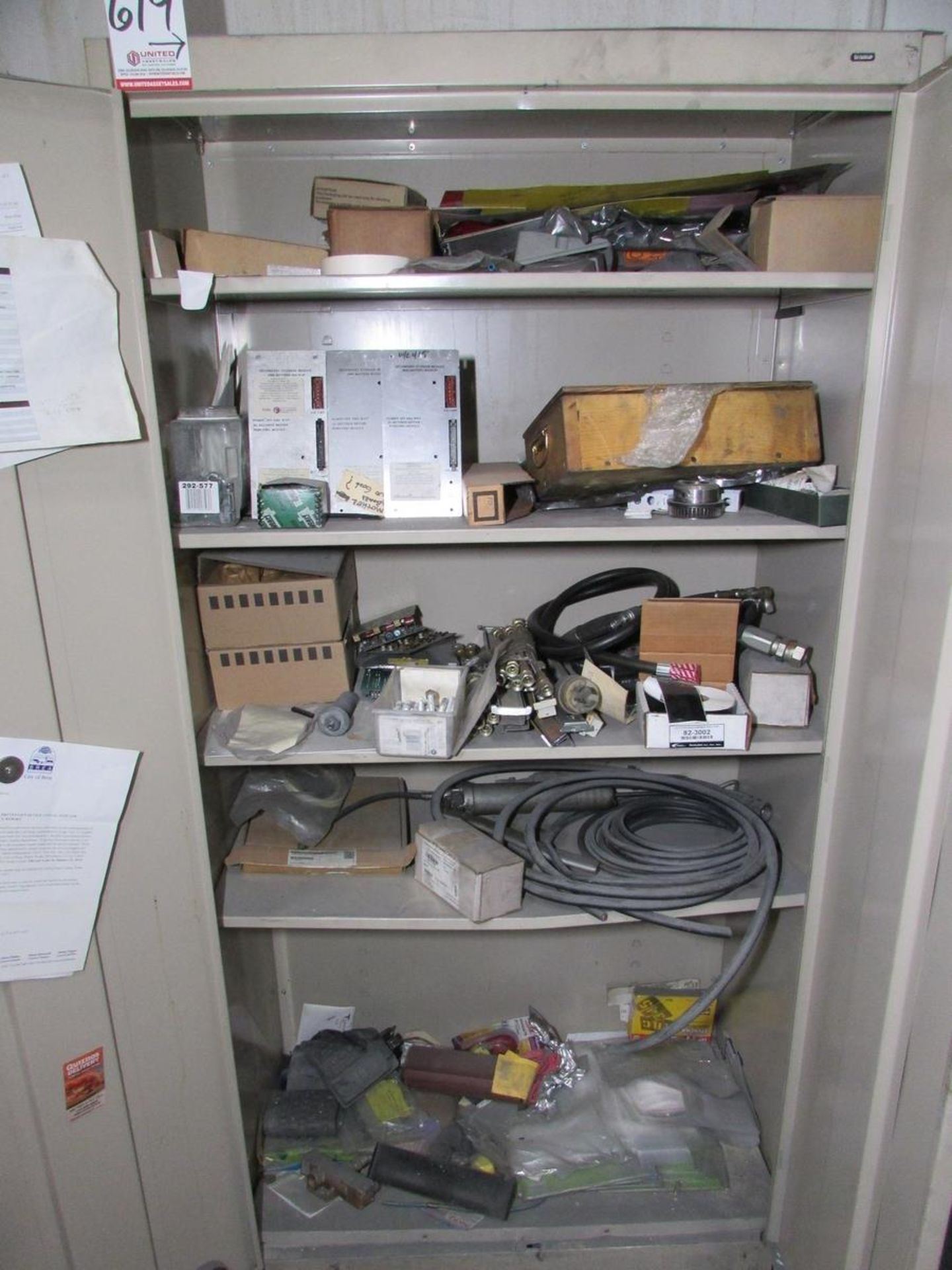 LOT - (3) 2-DOOR CABINETS, W/ CONTENTS: ASSORTED PARTS, FUSES, HARDWARE, ETC. - Image 2 of 10