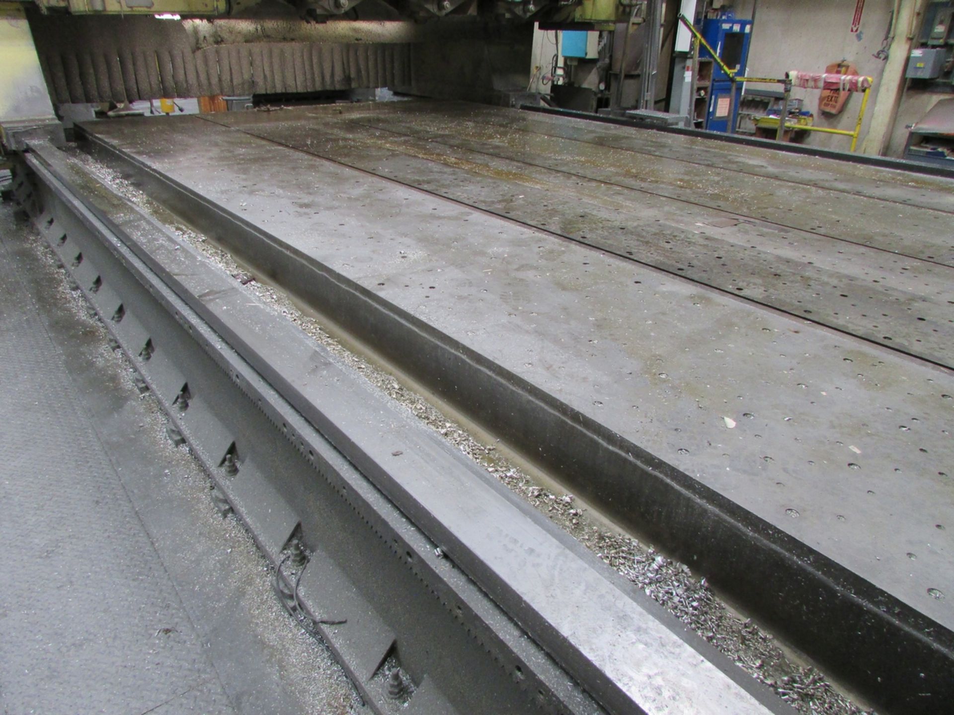T-SLOTTED GANTRY MILL TABLE, 120' X 160", 125' BEDWAY LENGTH - Image 6 of 18